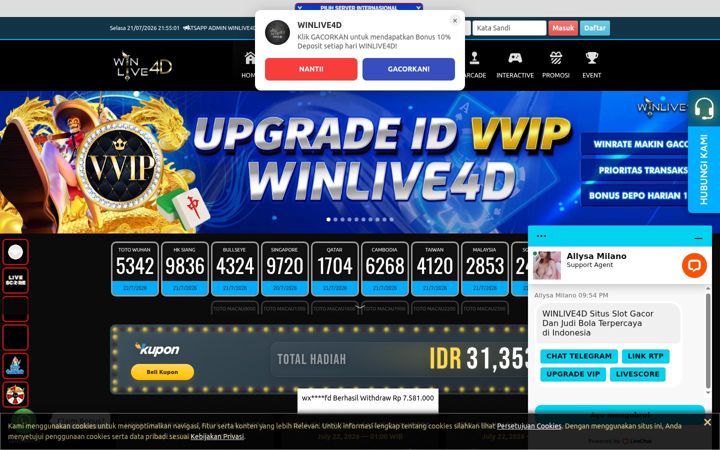 Screenshot of winlive4dicy.com