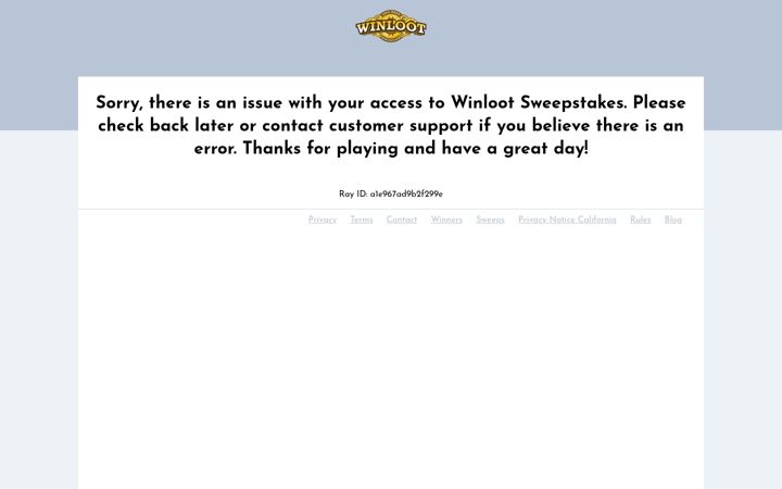 Screenshot of winlootsweepstakes.com