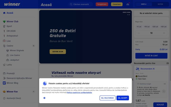 Screenshot of winner.ro