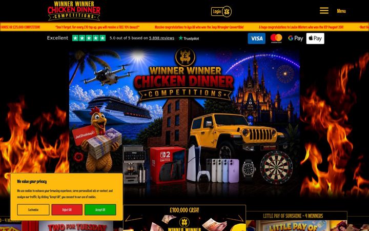 Screenshot von winnerwinnerchickendinner.co.uk