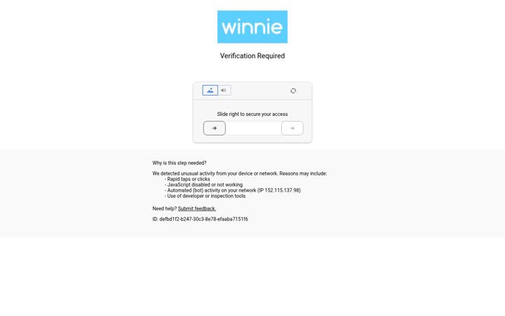 Screenshot of winnie.com