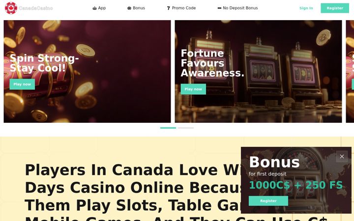 Screenshot of winningdayscasino.net