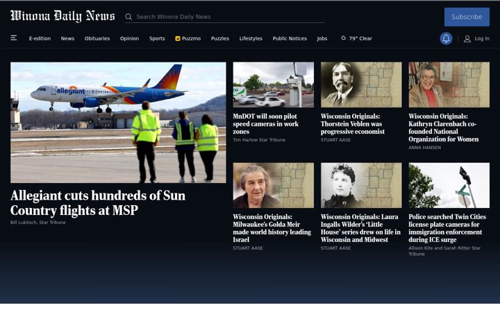 Screenshot of winonadailynews.com