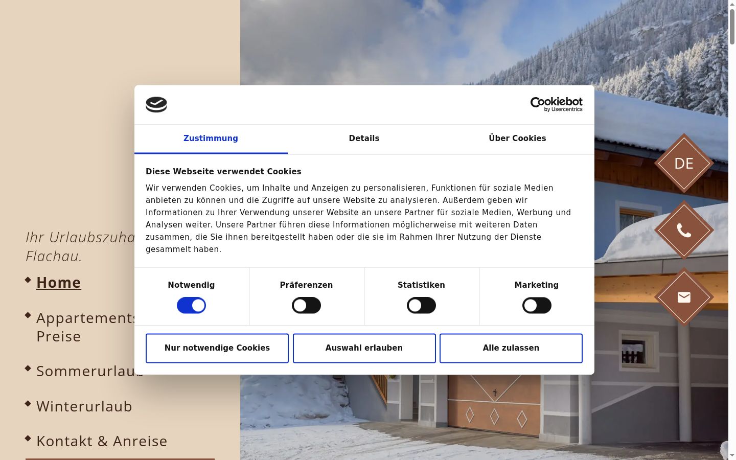 Screenshot of the consent banner shown before any interaction