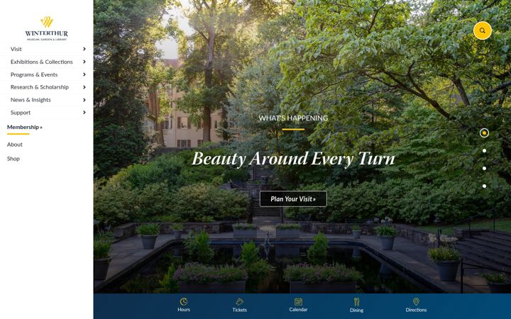 Screenshot of winterthur.org