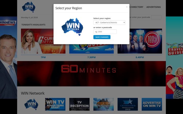 Screenshot of wintv.com.au
