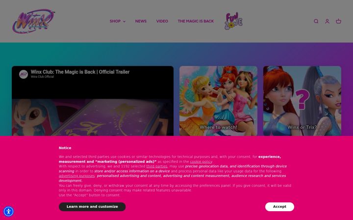 Captura de pantalla de winxclub.com