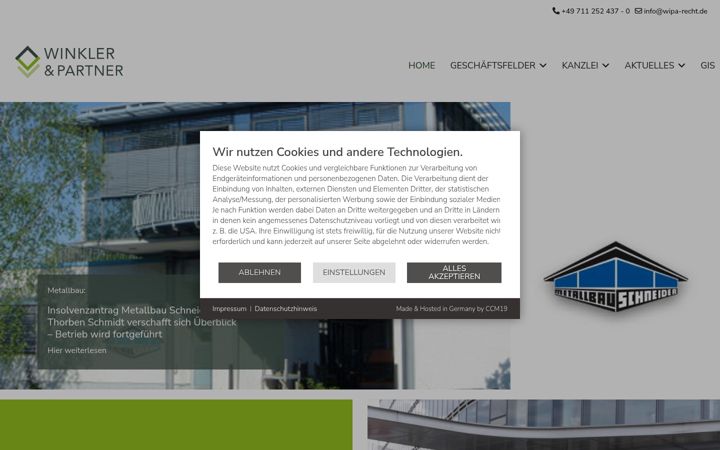 Screenshot of wipa-recht.de