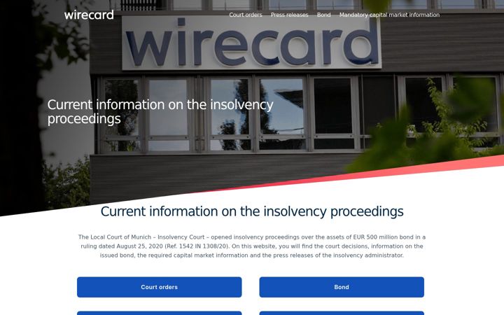 Screenshot of wirecard.com