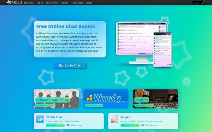 Kuvakaappaus sivustosta wireclub.com