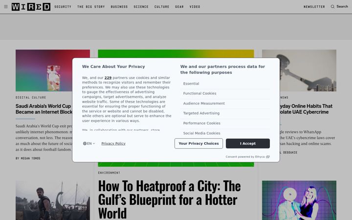 Screenshot of wired.me