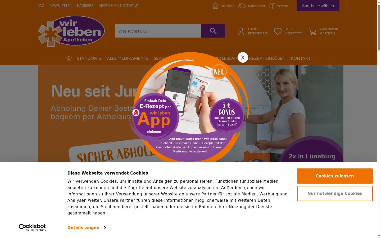 Screenshot van de toestemmingsbanner zoals getoond vóór enige interactie