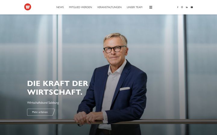 Ekraanipilt saidist wirtschaftsbund-salzburg.at