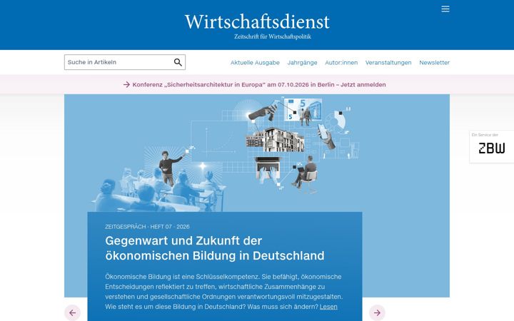 Screenshot of wirtschaftsdienst.eu