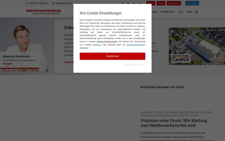 Screenshot του wirtschaftsforum.de