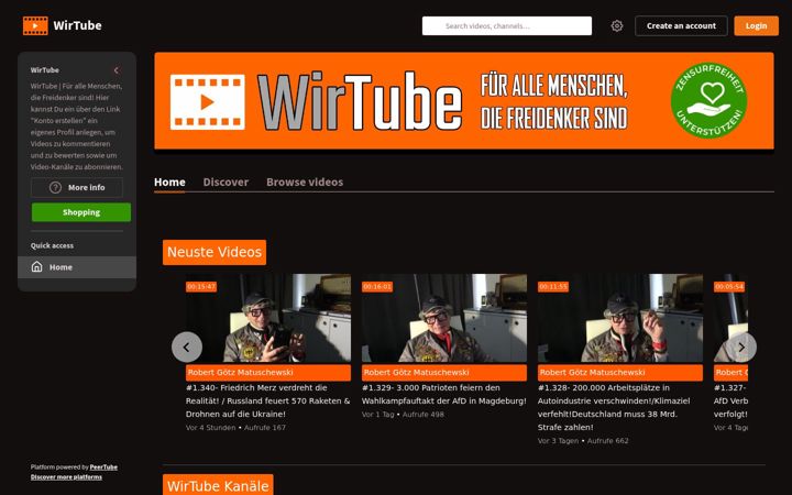 Screenshot of wirtube.de