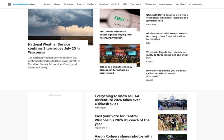Screenshot of wisconsinrapidstribune.com