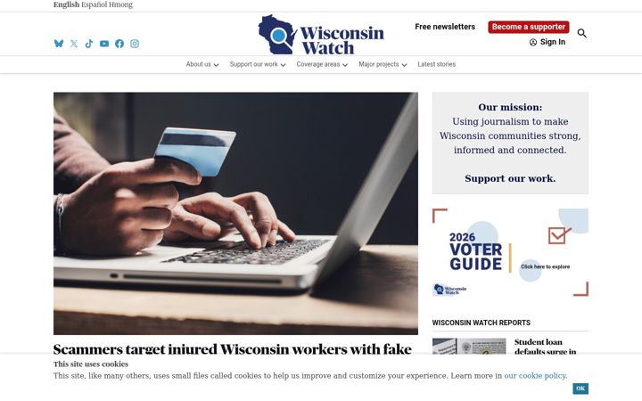 Screenshot of wisconsinwatch.org