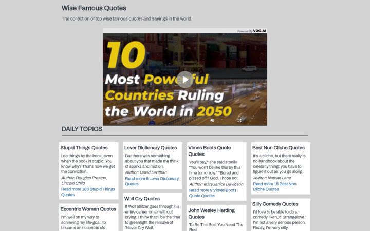 Screenshot of wisefamousquotes.com