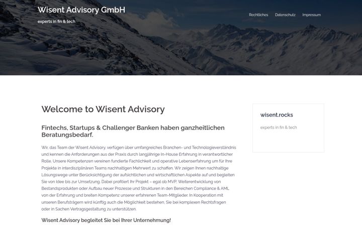Screenshot von wisent.rocks