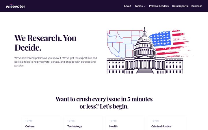 Screenshot of wisevoter.com