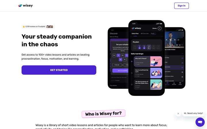 Screenshot di wisey.app