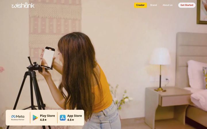 Skärmbild av wishlink.com