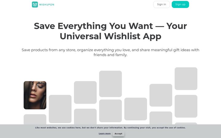Screenshot of wishupon.app