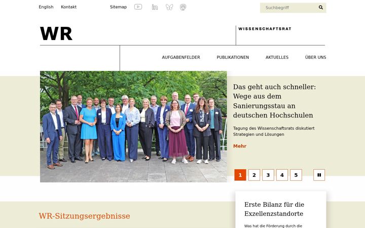 Screenshot of wissenschaftsrat.de