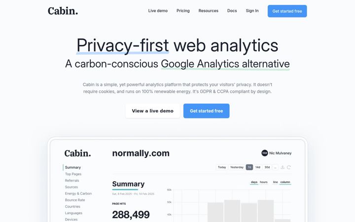 Screenshot of withcabin.com