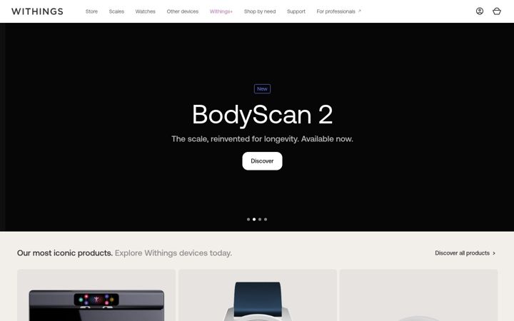 Screenshot του withings.net