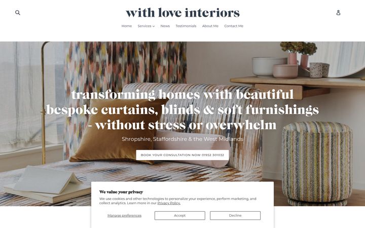 Screenshot of withloveinteriors.co.uk