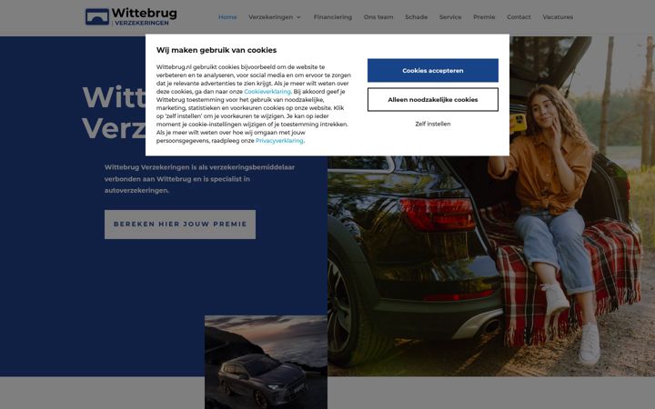 Skärmbild av wittebrugverzekeringen.nl