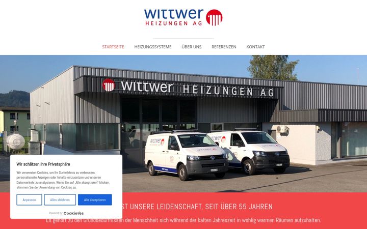 Skærmbillede af wittwerheizungen.ch