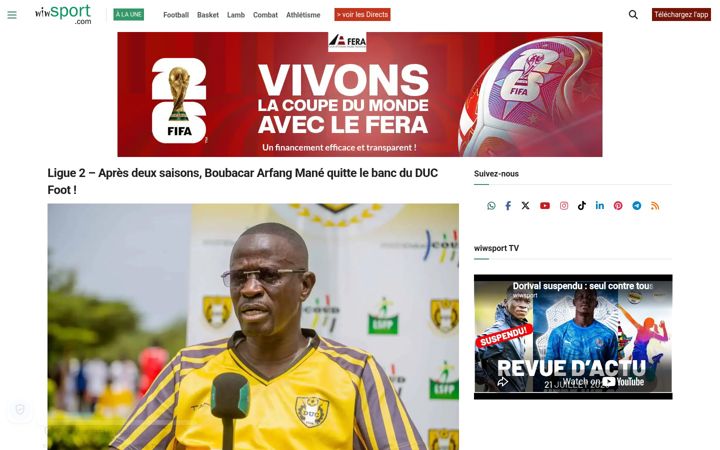 Екранна снимка на wiwsport.com