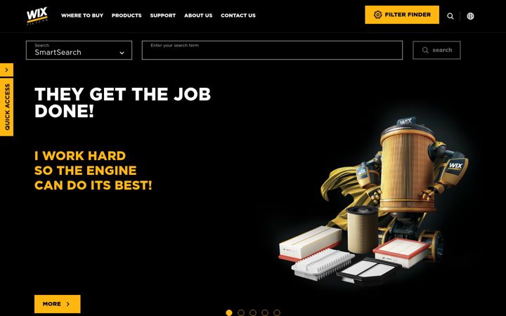 Screenshot of wixfilters.com