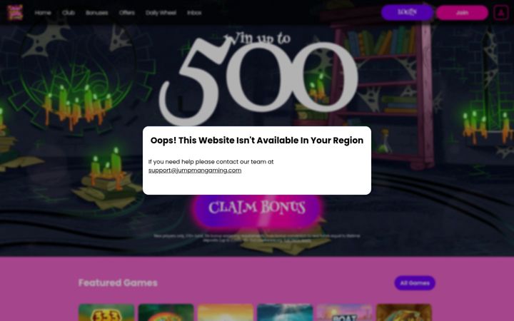 Skærmbillede af wizardslots.com