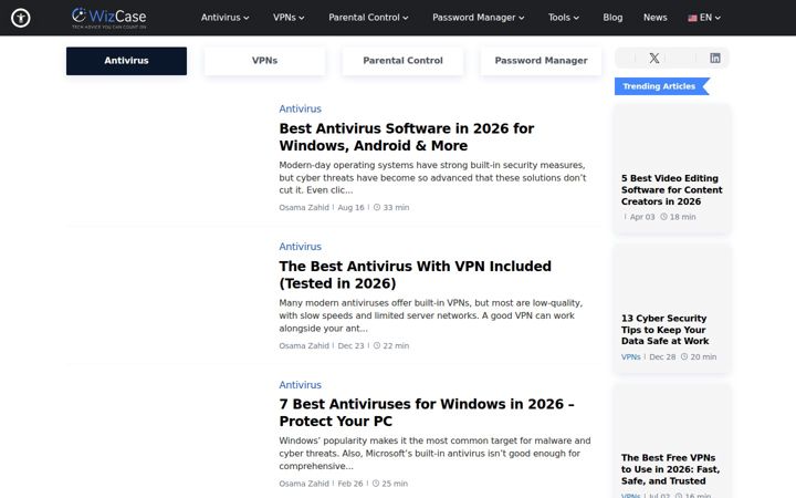 Screenshot of wizcase.com