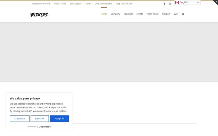 Screenshot of wizkids.com