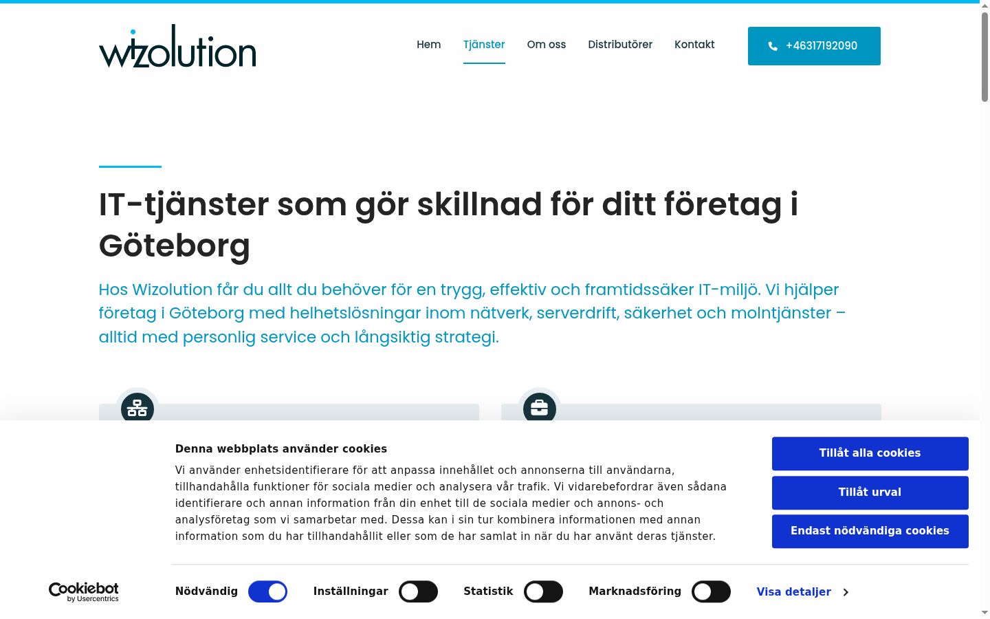 Screenshot of the consent banner shown before any interaction