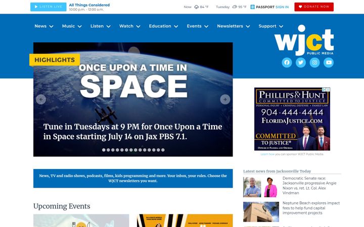 Screenshot of wjct.org