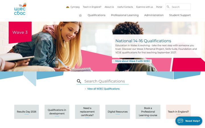 Screenshot of wjec.co.uk