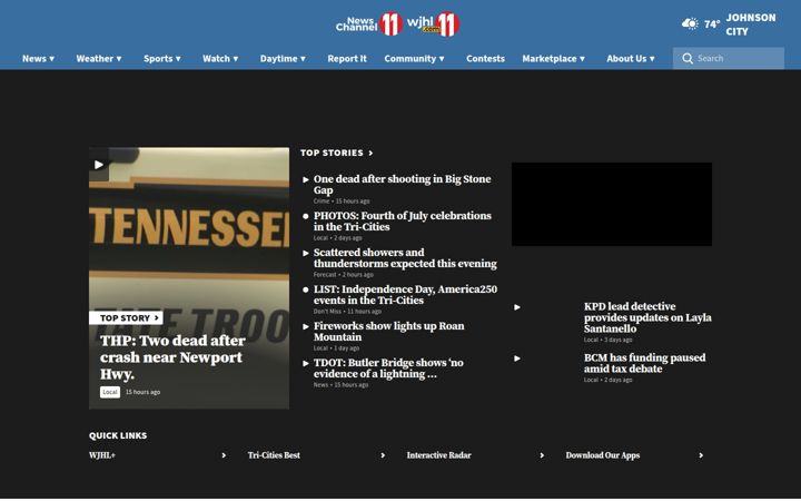 Screenshot of wjhl.com