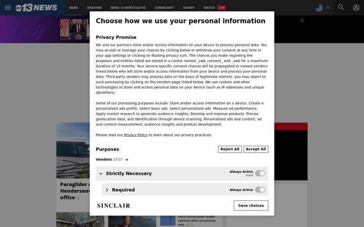 Screenshot von wlos.com