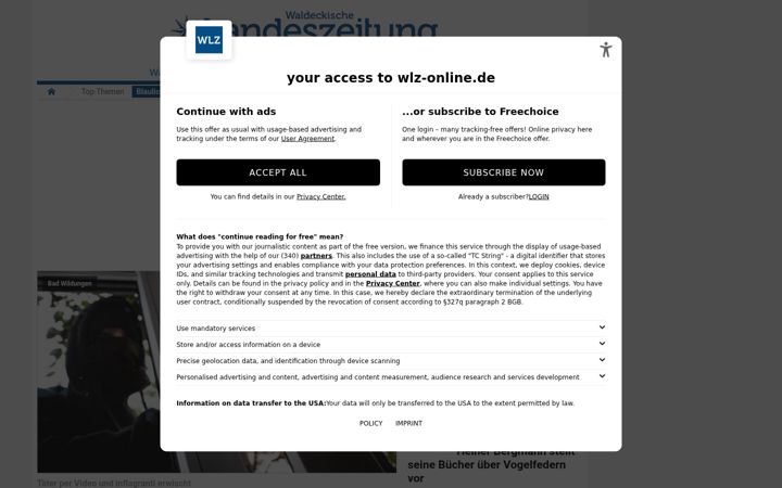Screenshot of wlz-online.de