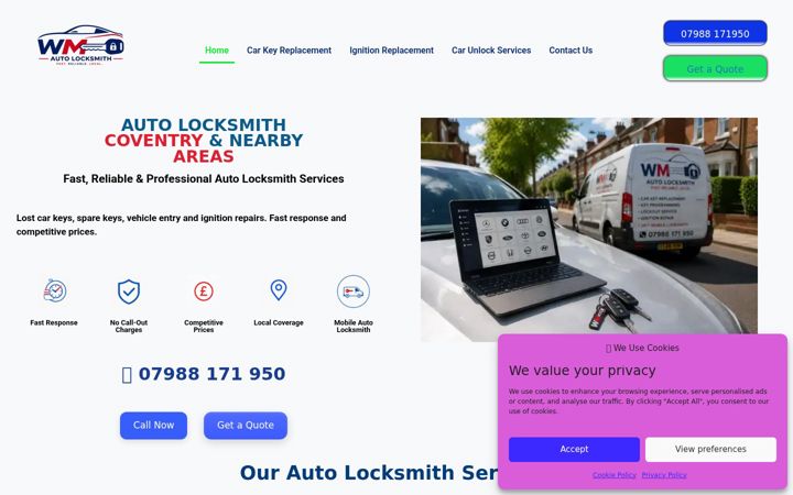 Screenshot van wmautolocksmith.co.uk