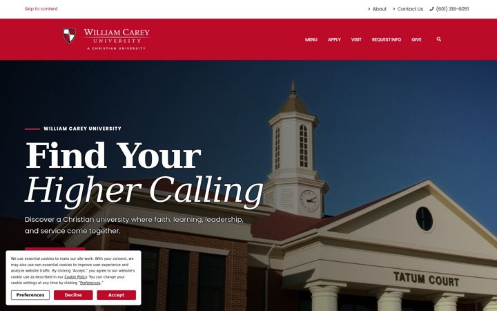 Screenshot of wmcarey.edu
