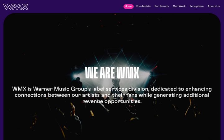 Screenshot of wmgartistservices.com