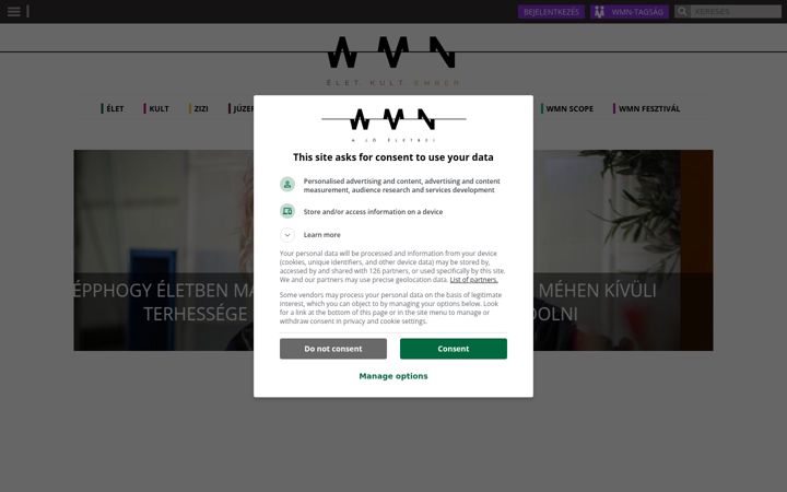 Screenshot of wmn.hu