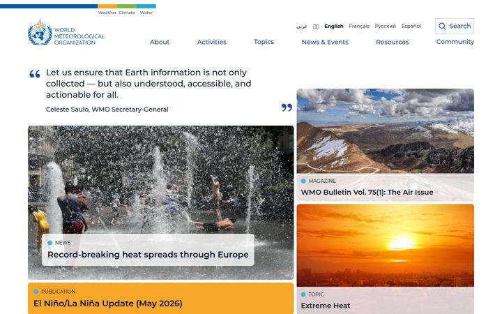 Screenshot of wmo.int